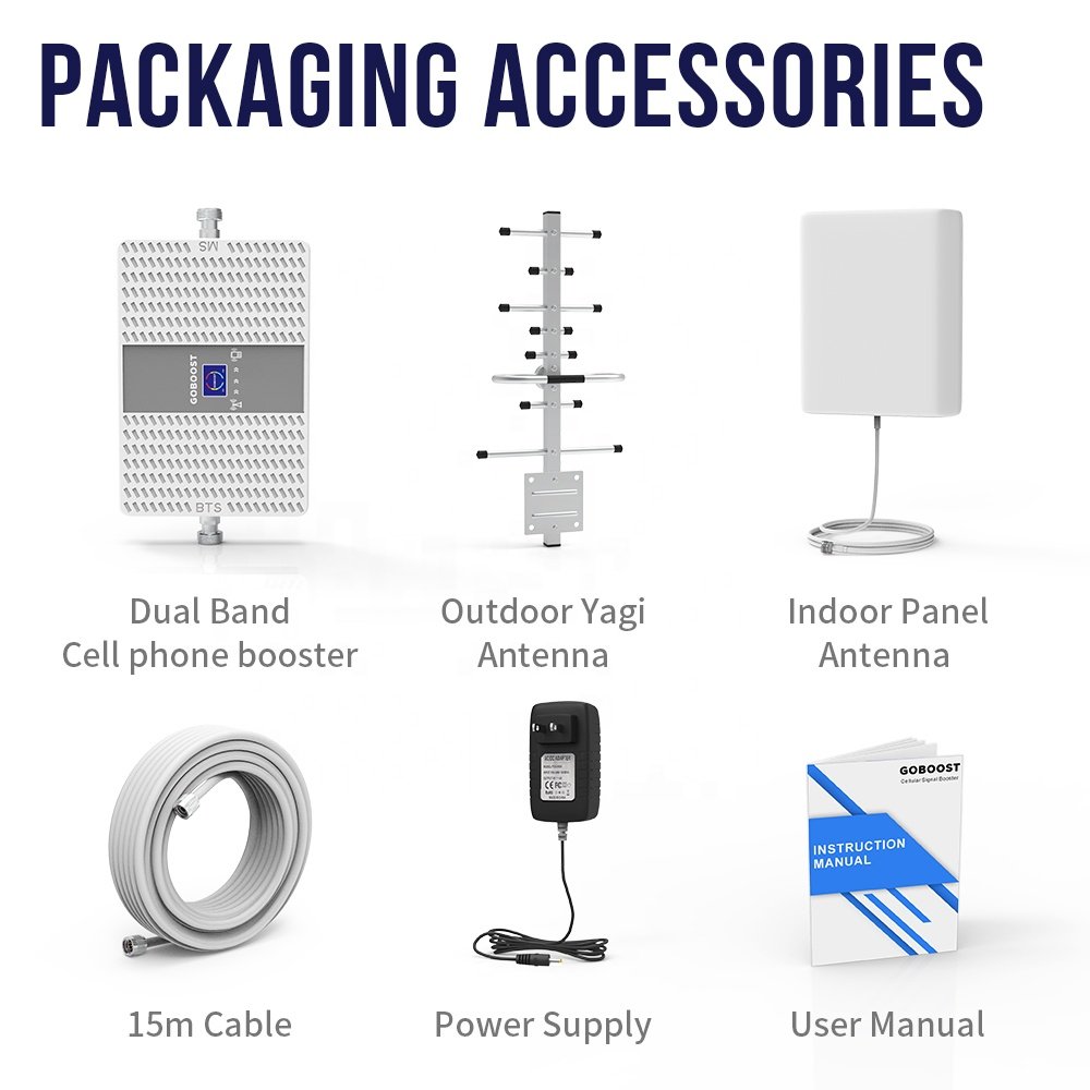GOBOOST cell phone 850mhz 1900mhz dual band amplifier 2G 3G 4G network Mobile Phones signal booster